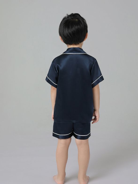 19 Momme Kids Short Silk Pajama Set For Boys and Girls